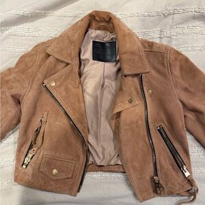 LIKE NEW All Saints Blush/Tan Suede Jacket